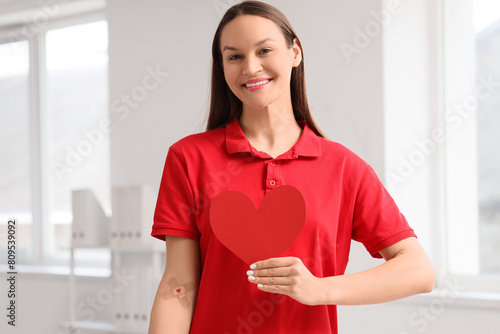 Female blood donor with app...