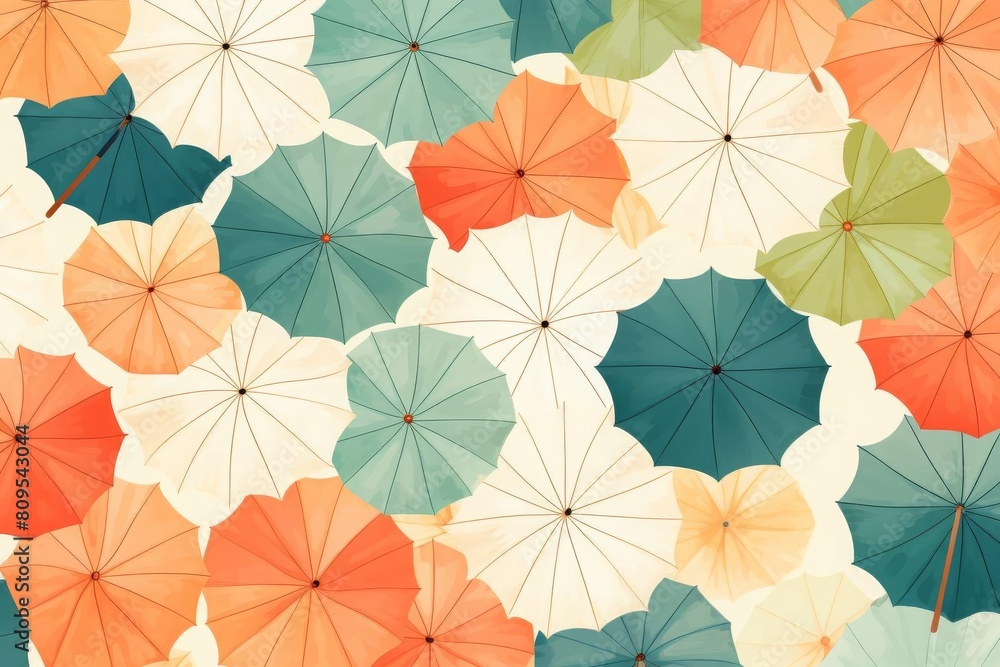 Obraz premium Colorful and lovely umbrella pattern. It's great for home decoration and can be used as wallpaper,curtain,tablecloth and so on.