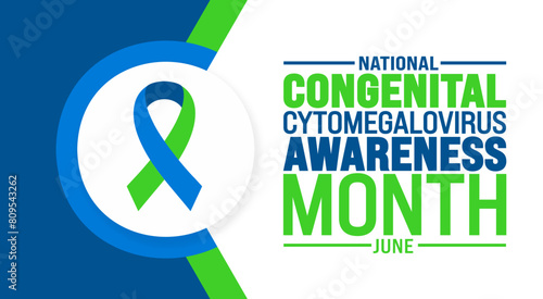 June is National Congenital Cytomegalovirus Awareness Month  background template. Holiday concept. use to background, banner, placard, card, and poster design template with text inscription