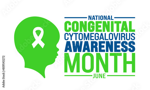 June is National Congenital Cytomegalovirus Awareness Month  background template. Holiday concept. use to background, banner, placard, card, and poster design template with text inscription