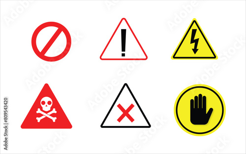 Free Download Warning labels, danger signs and symbols, high voltage sign and symbol. warning road sign. caution voltage the device is to be connected. yellow attention sign, triangle with exclamation point. stop h - GFXLoad