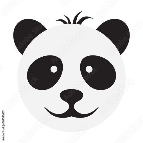 cute panda head logo design