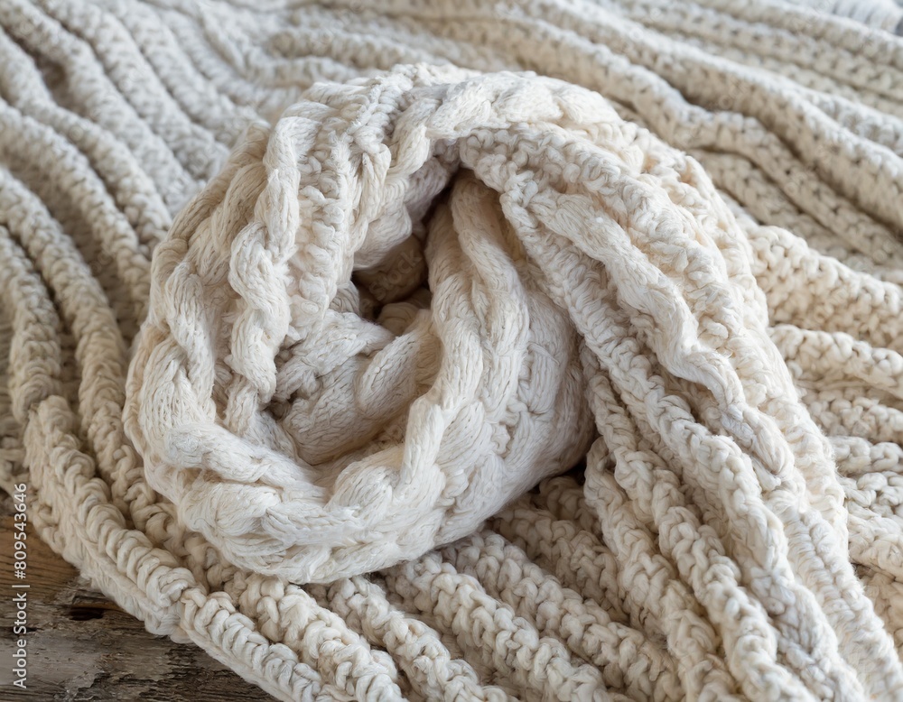 knitted crumpled towel with large weave close-up knitted crumpled towel with large weave close-up
