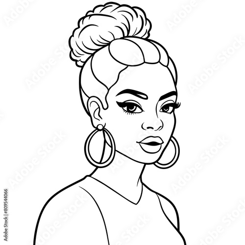 a-coloring-page-featuring-a-fashionable-woman-with