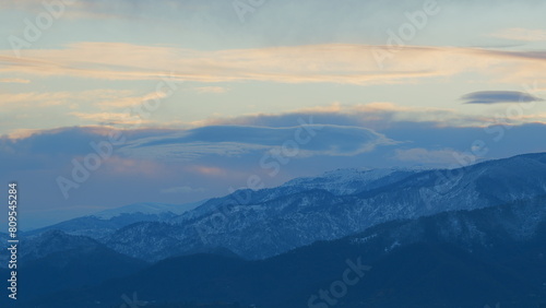 Beautiful And Peaceful Sunrise In Mountains. Landscape Colorful Sky At Sunrise. © artifex.orlova