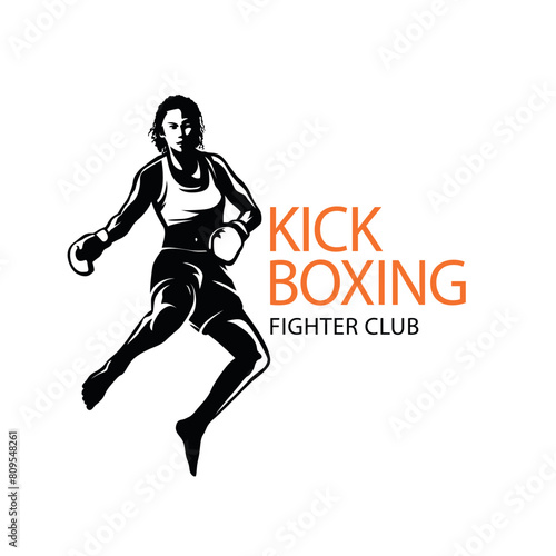 Hand drawn kickboxing logo design