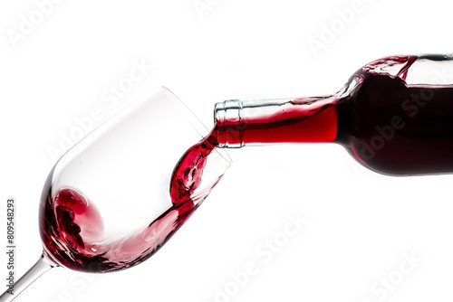Red wine splash isolated on white background..  Bottle of Wine Glass of Wine Glass of Red Wine Wine Tasting