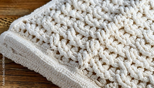 knitted towel with large weave close-up