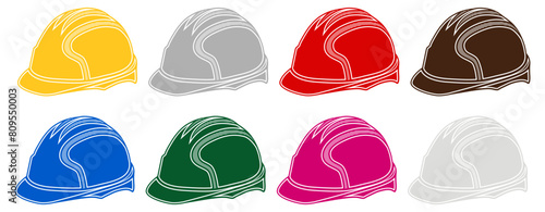 set hard hat colors icon. safety hard symbol design vector illustration