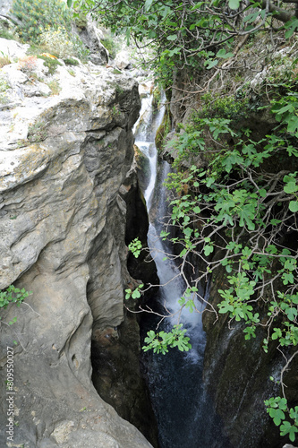 Les chutes d'eau des gorges de la Kourtaliotis près de Preveli en Crète