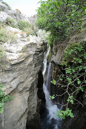 Les chutes d'eau des gorges de la Kourtaliotis près de Preveli en Crète