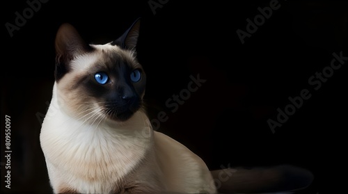 Pet animal; cute siamese cat.generative.ai 