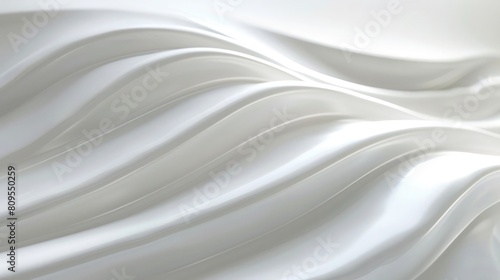 White stripes waves surface, deformed bands surface with soft light, modern bright background