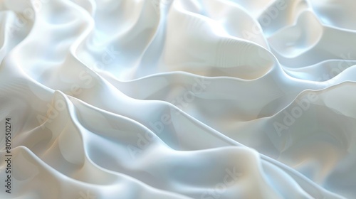 White stripes waves surface, deformed bands surface with soft light, modern bright background photo