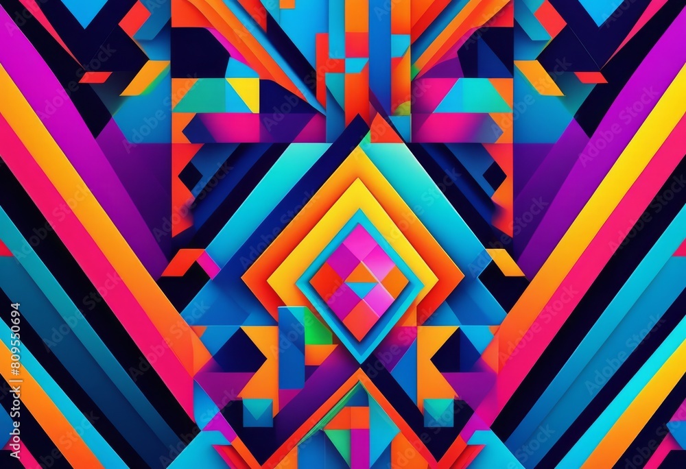 illustration, vibrant abstract geometric shapes backgrounds artistic designs, colorful, patterns, modern, digital, symmetry, composition, visual, elements, forms, vivid,