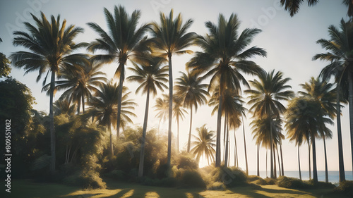 palm trees at sunset