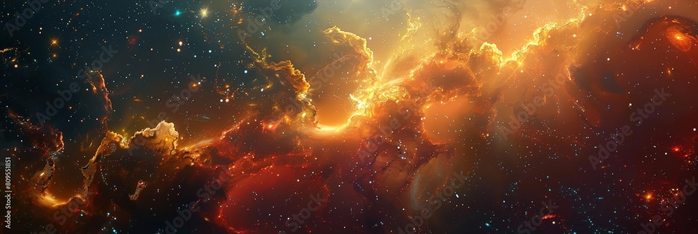 a space - themed wallpaper featuring a planet, stars, and a distant galaxy a space - themed wallpaper featuring a planet, stars, and a distant galaxy
