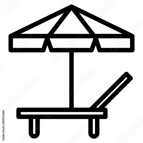 Beach Umbrella Travel Icon © Arifmiftahul