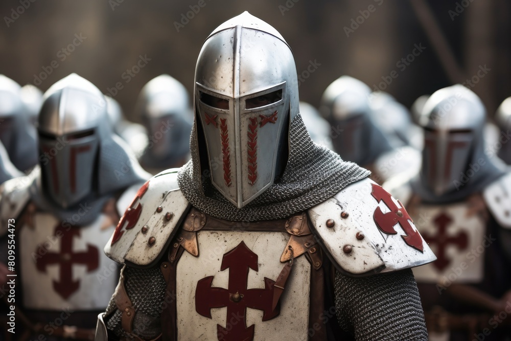 Knights Templar in silent vigil their crosses a symbol of unwavering ...