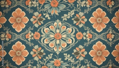Vintage wallpaper patterns with intricate floral a upscaled 11