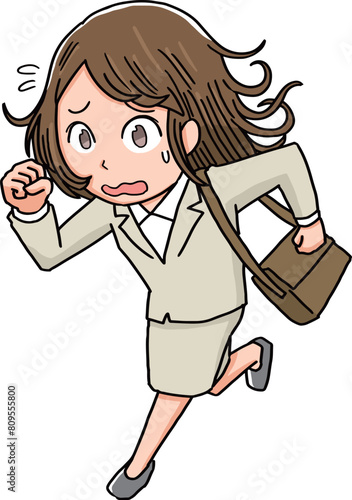急ぐ女性会社員