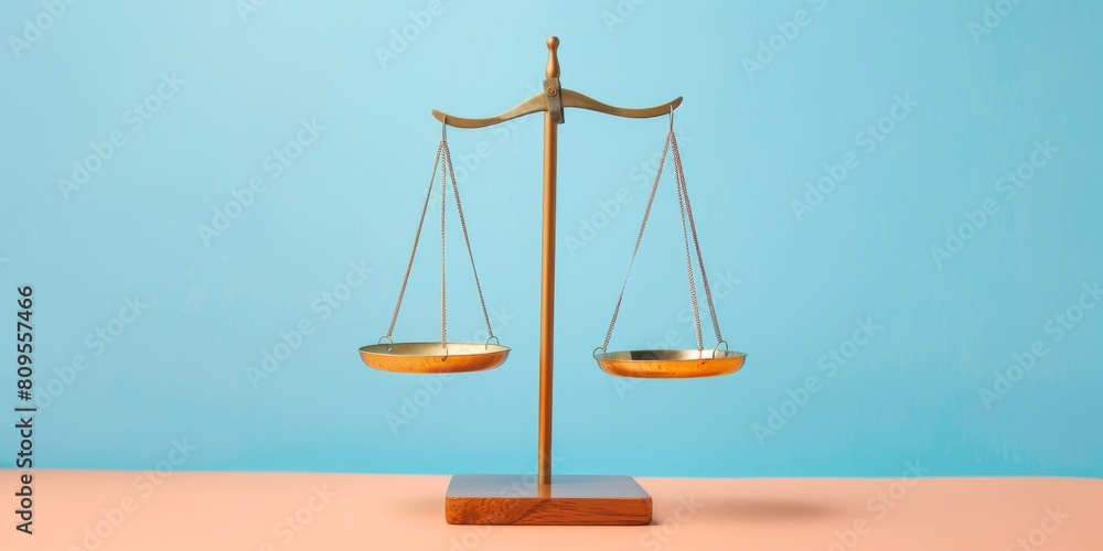 A scale with two sides, one side is empty and the other side is full A scale with two sides, one side is empty and the other side is full