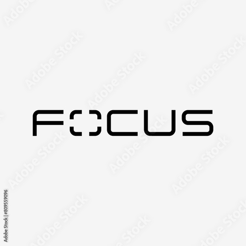 FOCUS LENS CAMERA LETTERING LETTER MARK LOGO VECTOR ICON ILLUSTRATION
