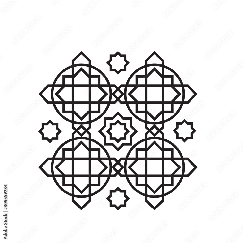 Islamic Geometric Outline Pattern Islamic Geometric Outline Pattern