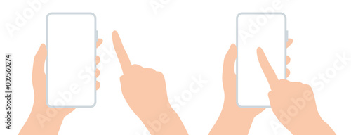 スマホの操作のシンプルなイラスト　ベクター素材