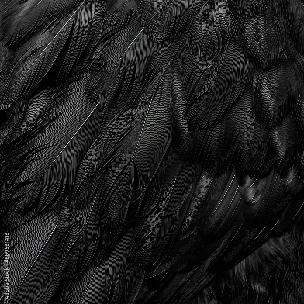 Black Swan Feathers Background, Black Plume Pattern, Wings Feather Texture with Copy Space Black Swan Feathers Background, Black Plume Pattern, Wings Feather Texture with Copy Space