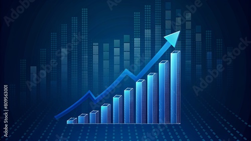 Stock market or forex trading graph chart suitable for financial investment concept. Economy trends background for business idea