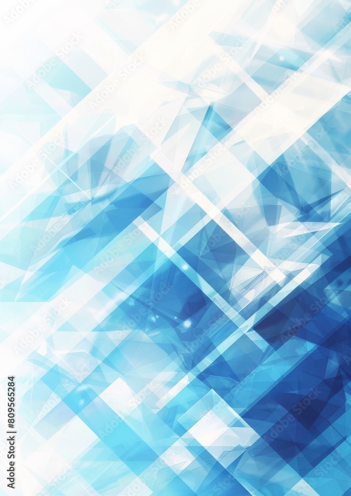 Fototapeta premium Blue abstract geometric pattern with light effects