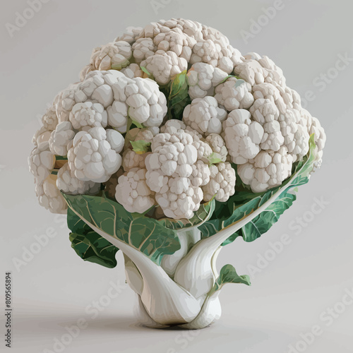 Cauliflower isolated on a white background. 3d render.