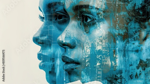  Futuristic high-definition digital fusion, clever integration of artificial intelligence, machine learning, and big data elements in a high-tech style, science, artificial intelligence technology, in