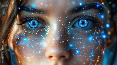  Futuristic high-definition digital fusion, clever integration of artificial intelligence, machine learning, and big data elements in a high-tech style, science, artificial intelligence technology, in