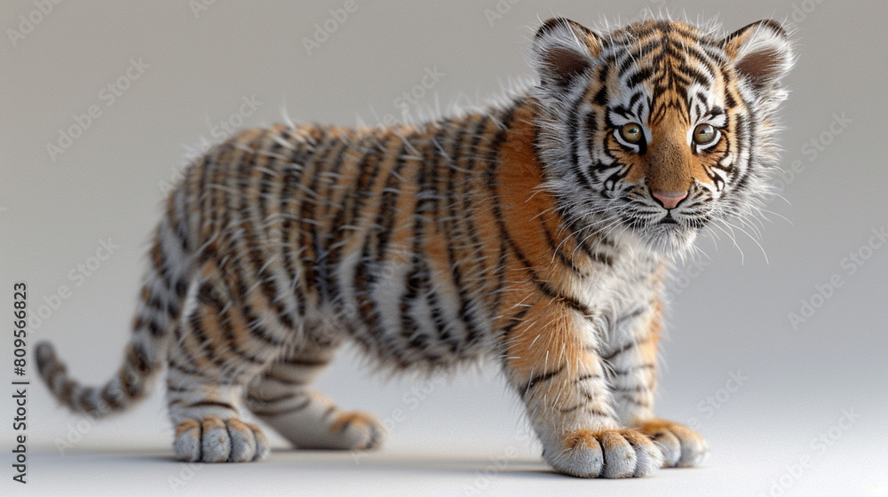 Fototapeta premium tiger on white