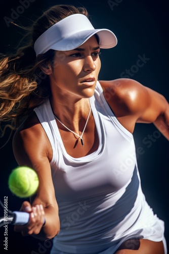  Action shots of athletes wearing Tenniscore apparel, conveying power and grace on the court with every move © Hanna Haradzetska