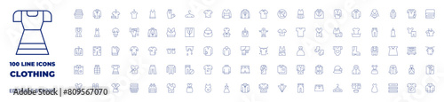 100 icons Clothing collection. Thin line icon. Editable stroke. Clothing icons for web and mobile app.-3