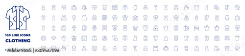 100 icons Clothing collection. Thin line icon. Editable stroke. Clothing icons for web and mobile app.-4