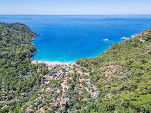 Wallpaper Mural The most beautiful beaches of the world and Turkey are Kabak Bay and Paradise Bay on the Lycian Way in Fetiye. The sea is turquoise and the sand is unique.  Torontodigital.ca