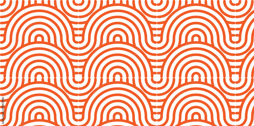 Seamless overlapping pattern with waves pattern with waves and brown geometric retro background. Japanese style circles seamless pattern. Endless repeated texture. Seamless overlapping pattern with waves pattern with waves and brown geometric retro background. Japanese style circles seamless pattern. Endless repeated texture.