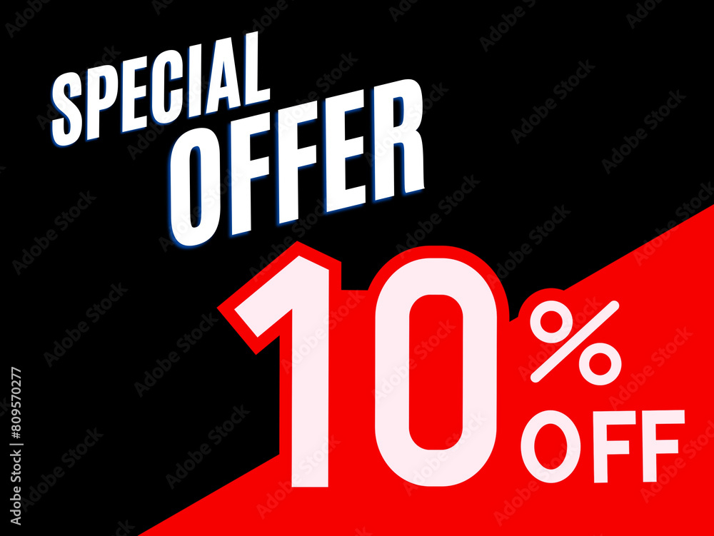 Fototapeta premium Special offer 10 percent discount text