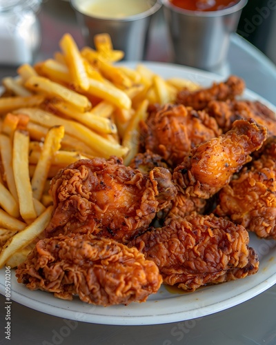 Crispy Chicken and Flawlessly Executed French Fries © kreasi Visual
