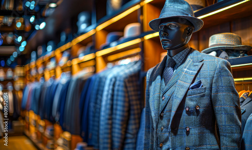 Elegant Men's Suits on Display in Store.