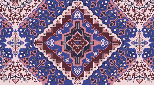A elegant colored bandana ethnic illustration background textile fabric print graphic artwork