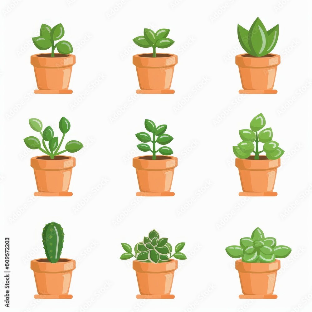 Jade plant (Crassula ovata) Pot Plant Icon Set, Crassula ovata Plant Flat Design, Jade plant Symbols Jade plant (Crassula ovata) Pot Plant Icon Set, Crassula ovata Plant Flat Design, Jade plant Symbols