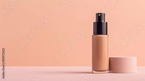 Make-up foundation cosmetics product, beige cosmetic makeup and skincare cream sample as luxury beauty brand design © Anneleven