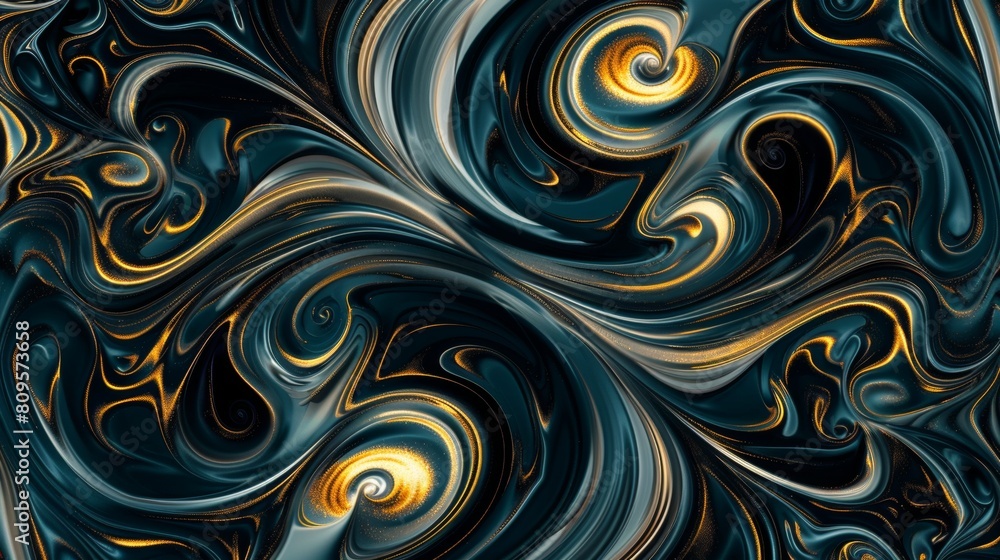 abstract background with gold and black swirls, dark blue background, dark blue and yellow color theme, symmetrical pattern. abstract background with gold and black swirls, dark blue background, dark blue and yellow color theme, symmetrical pattern.