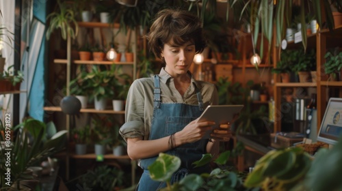 A Woman Managing Greenhouse Business