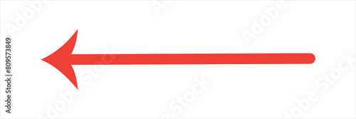Blue horizontal straight arrow. Thin long arrow vector icon. Right thin line, blue cursor, horizontal arrow long 